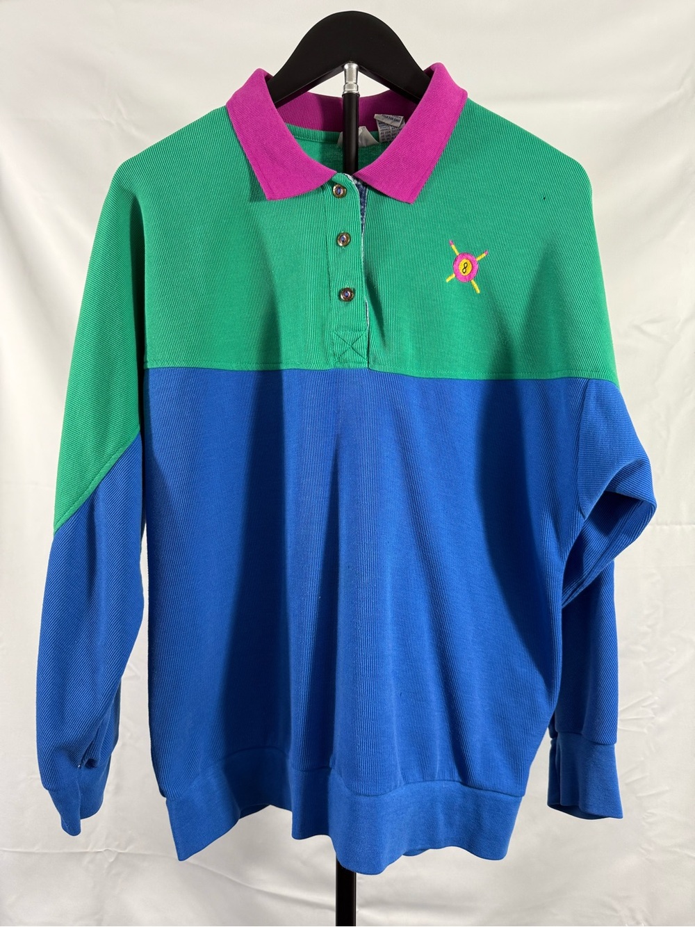 Vintage Koret City Blues Colorblock Rugby Sweatshirt 8 Ball Large 90s